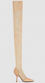 Tiulowe kozaki za kolano beżowe PATRIZIA PEPE