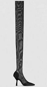 Tiulowe kozaki za kolano czarne PATRIZIA PEPE