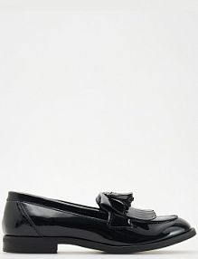 Lakierowane mokasyny Reserved czarne damskie 473AB-99X