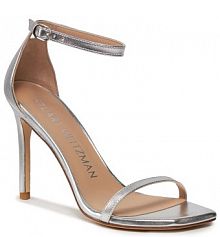 Sandały na szpilce Stuart Weitzman srebrne 
