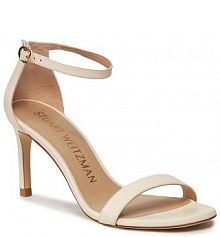 Sandały na szpilce Stuart Weitzman écru 