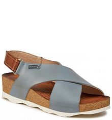 Sandały na koturnie Pikolinos niebieskie 