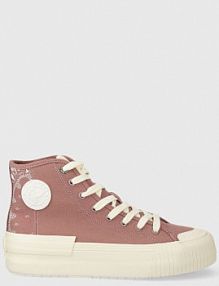 Trampki wysokie Pepe Jeans  różowe damskie PLS31554