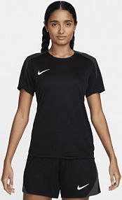 Damska koszulka piłkarska z krótkim rękawem Dri-FIT Nike Strike czarne damskie
