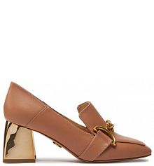 Półbuty na obcasie Baldowski brązowe damskie 