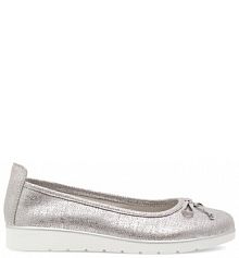 Baleriny Clara Barson srebrne damskie 