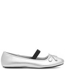 Baleriny Jenny Fairy srebrne damskie 