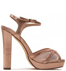 Sandały na słupku Menbur różowe 