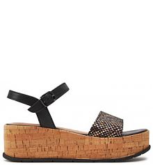 Sandały na koturnie Tamaris czarne 