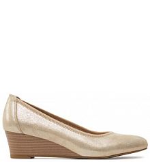 Półbuty na koturnie Tamaris złote 