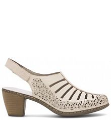 Sandały na słupku Rieker beżowe 