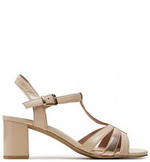 Sandały na słupku Caprice beżowe 