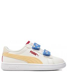 Buty na rzepy Puma écru dziecięce 