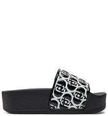 Klapki na koturnie Liu Jo czarne 