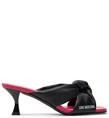 Klapki na szpilce LOVE MOSCHINO czarne 