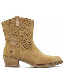 Botki na słupku Mustang brązowe 