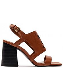 Sandały na słupku DKNY brązowe 