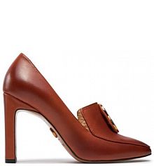 Półbuty na obcasie Baldowski brązowe damskie 