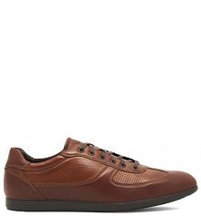 Sneakersy Lanetti brązowe męskie 