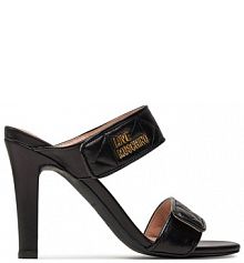 Klapki na szpilce LOVE MOSCHINO czarne 