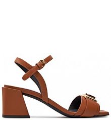 Sandały na słupku Furla brązowe 