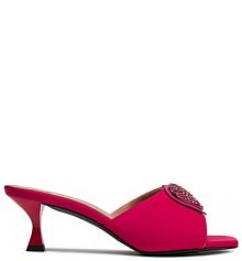 Klapki na szpilce LOVE MOSCHINO różowe 