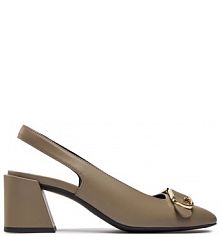 Sandały na słupku Furla szare 