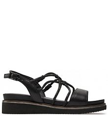 Sandały na koturnie Tamaris czarne 