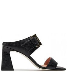 Klapki na słupku Pollini czarne 