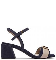 Sandały na słupku Furla granatowe 