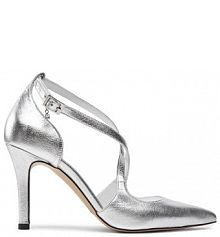 Sandały na szpilce R.Polański srebrne 
