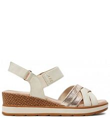 Sandały na koturnie Caprice écru 