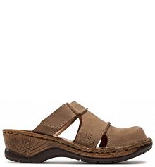 Klapki na koturnie Josef Seibel beżowe 