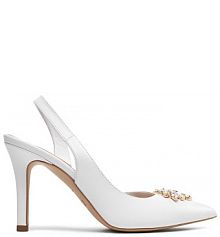 Sandały na szpilce R.Polański białe 