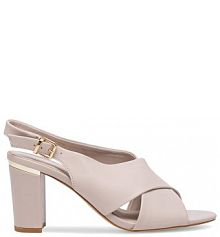 Sandały na słupku Lasocki beżowe 