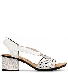 Sandały na słupku Rieker białe 