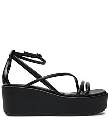 Sandały na koturnie Calvin Klein czarne 