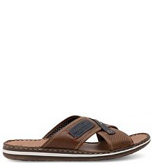 Klapki Rieker brązowe męskie 