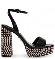 Sandały na słupku Steve Madden czarne 