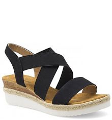 Sandały na koturnie Clara Barson czarne 