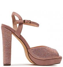 Sandały na słupku Menbur brązowe 