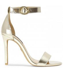 Sandały na szpilce Nine West złote 