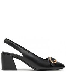 Sandały na słupku Furla czarne 