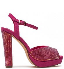 Sandały na słupku Menbur różowe 