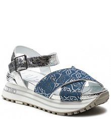 Sandały na koturnie Liu Jo granatowe 