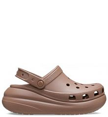 Klapki na koturnie Crocs beżowe 