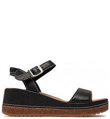 Sandały na koturnie Clarks czarne 