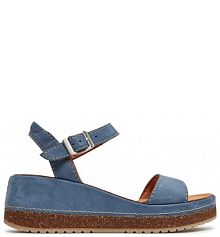 Sandały na koturnie Clarks niebieskie 