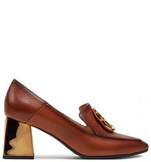 Półbuty na obcasie Baldowski brązowe damskie 