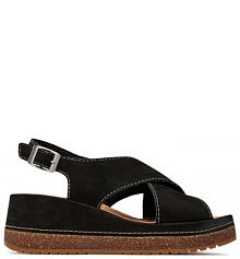 Sandały na koturnie Clarks czarne 